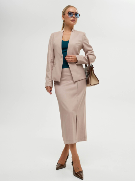 Юбка-миди классическая с разрезом на молнии