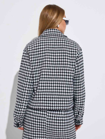 Куртка-рубашка женская из твида, черно-белая