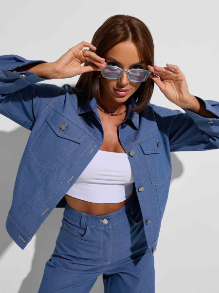 Жакет женский джинсовый, голубой