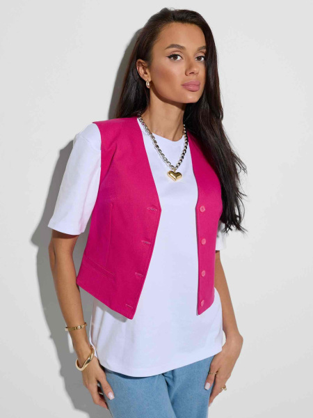 Жилет женский хлопковый, фуксия