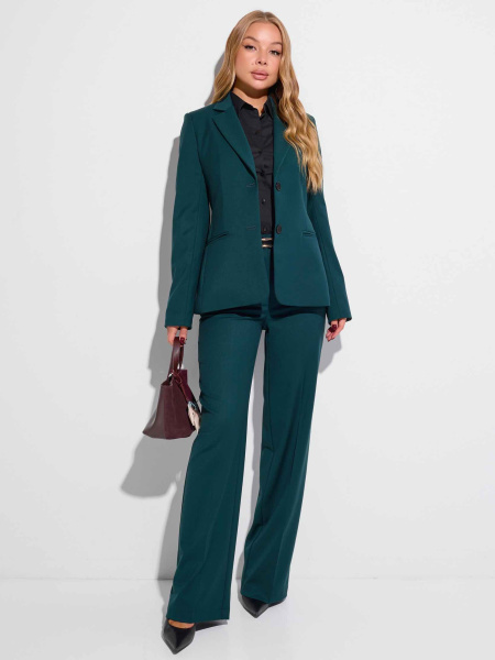 Брюки классические прямые из вискозы, изумрудные