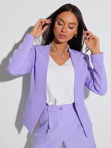 Жакет женский приталенный, сиреневый