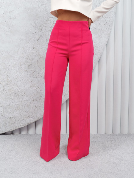 Брюки-палаццо женские со стрелками, фуксия