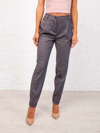 Брюки офисные из вискозы, темно-серые