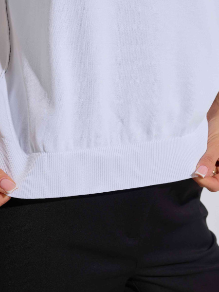 Джемпер женский с коротким рукавом, бело-черный