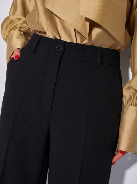 Брюки-палаццо женские из вискозы, черные