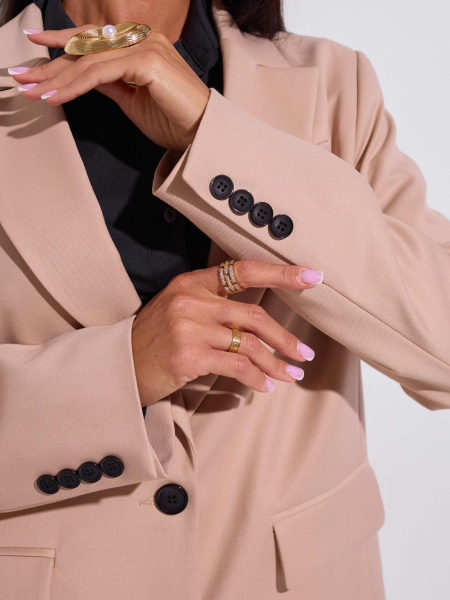 Жакет женский из вискозы оверсайз, песочный