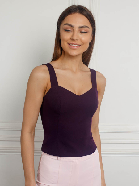 Топ женский классический удлиненный, черничный