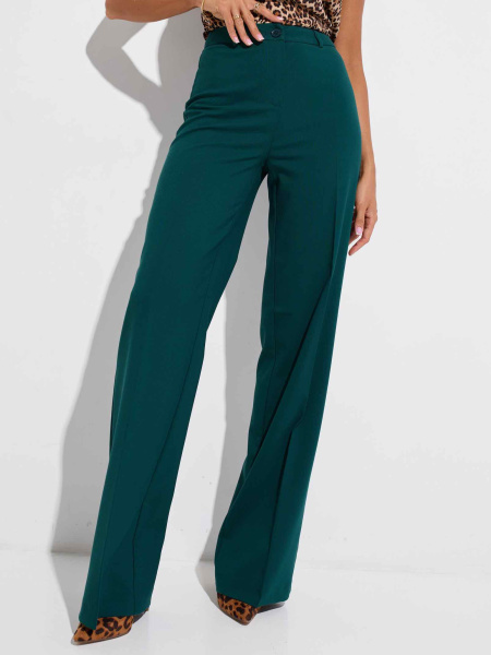 Брюки-палаццо женские из поливискозы, изумрудные