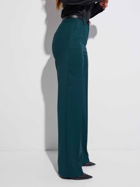Брюки классические прямые из вискозы, изумрудные