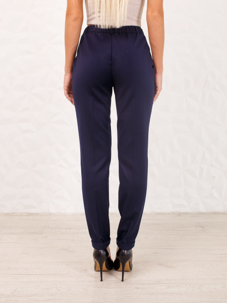 Брюки женские офисные из вискозы, темно-синие