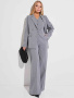 Брючный костюм-тройка женский с двубортным жакетом, теплый серый