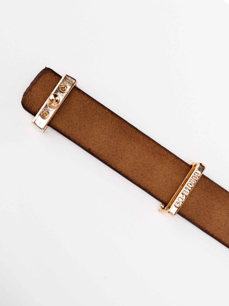 Ремень кожаный натуральный классический, коричневый