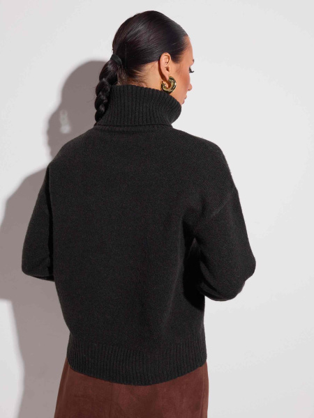 Базовый свитер с высоким воротником, графит