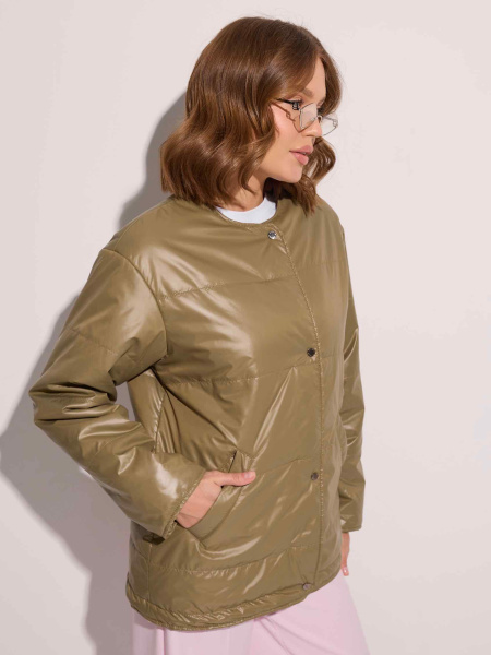 Куртка демисезонная c круглой горловиной, светло-оливковая