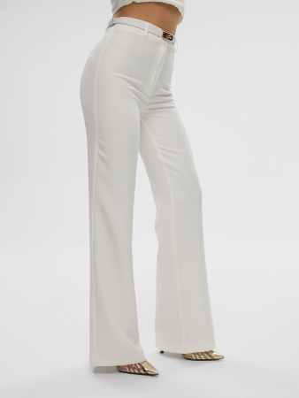 Брюки клеш женские классические, белые