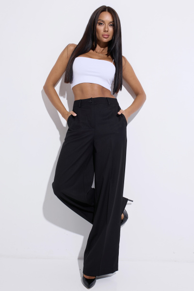Женские брюки-палаццо из вискозы, черные