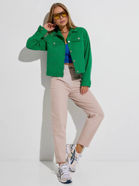 Жакет женский джинсовый, зеленый