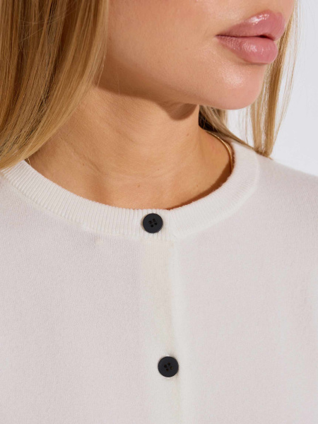 Кардиган с круглой горловиной, белый