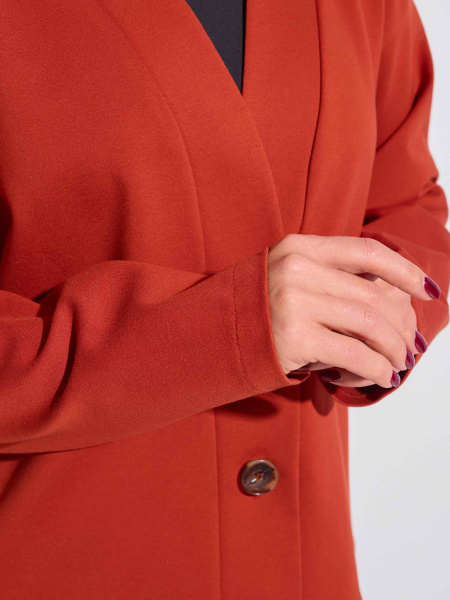 Кардиган трикотажный со съемным поясом, терракотовый