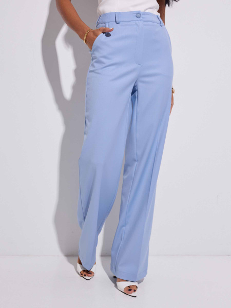 Брюки классические из вискозы, голубые