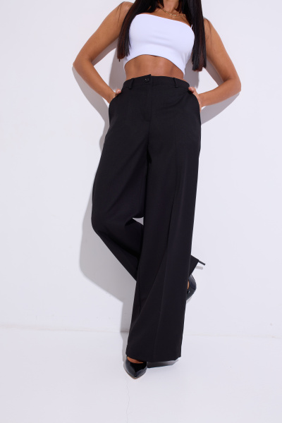 Женские брюки-палаццо из вискозы, черные