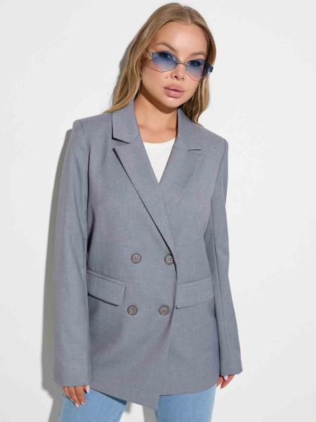 Женский жакет двубортный из вискозы, серый