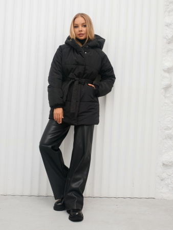 Полупальто женское зимнее с капюшоном