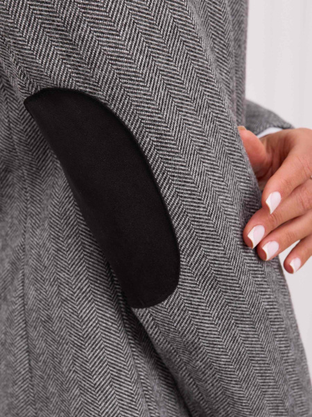 Женский классический приталенный жакет из твида, светло-серый