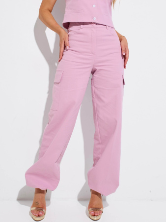 Костюм женский с жилетом и брюками-карго из хлопка