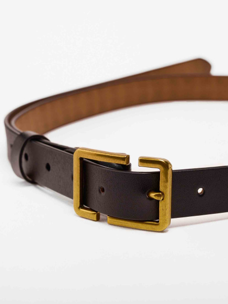 Ремень из натуральной кожи классический, коричневый