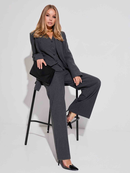 Женский жакет двубортный из вискозы, графит