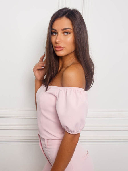 Топ женский с рукавами-фонариками, светло-розовый