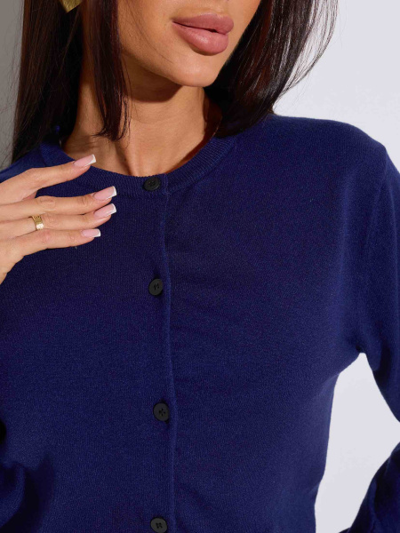 Кардиган с круглой горловиной, синий