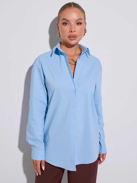 Рубашка женская оверсайз, светло-голубая