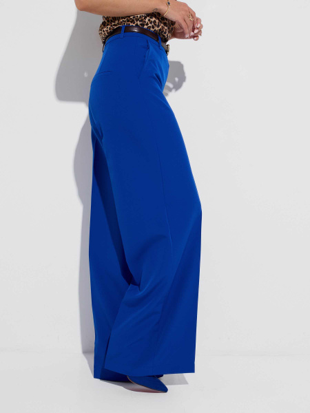 Брюки-палаццо женские из вискозы, васильковые