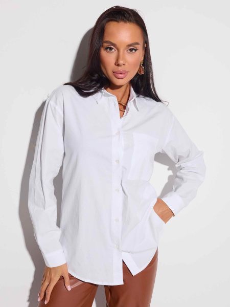 Рубашка женская хлопковая с накладным карманом