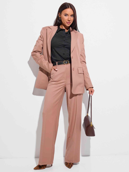 Брюки классические из вискозы, кофейные