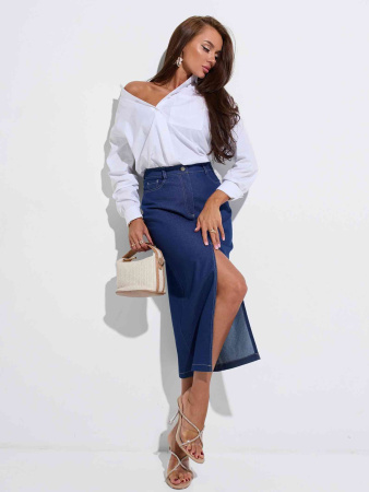 Рубашка женская хлопковая с накладным карманом