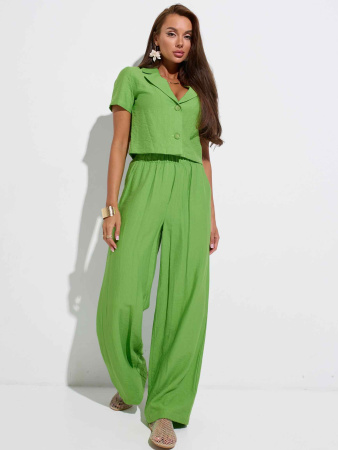 Блузка женская укороченная из вискозы, лайм