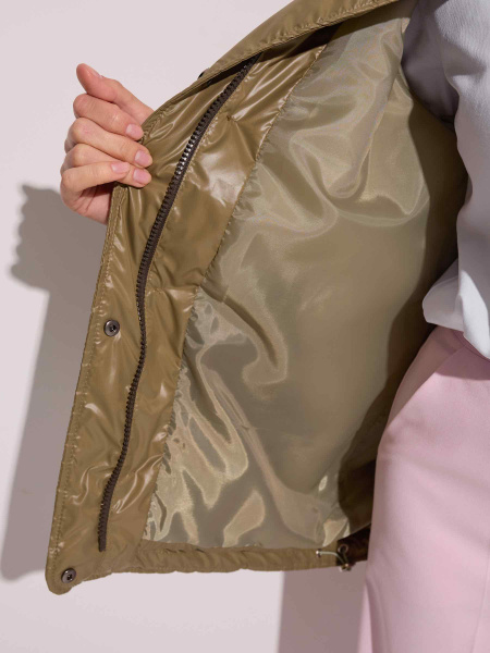 Куртка демисезонная c круглой горловиной, светло-оливковая
