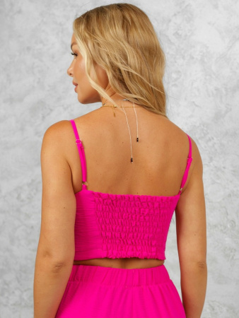 Женский кроп-топ бюстье, фуксия