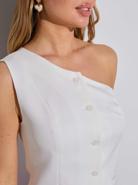 Жилет костюмный на одно плечо, белый