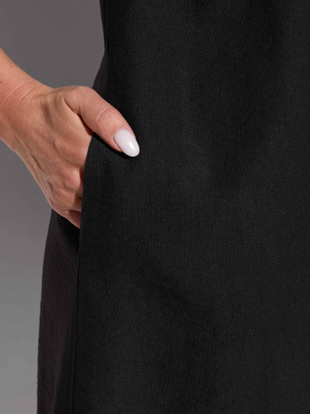 Платье мини летнее на бретельках, черное