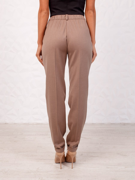 Брюки женские офисные из вискозы, кофейные