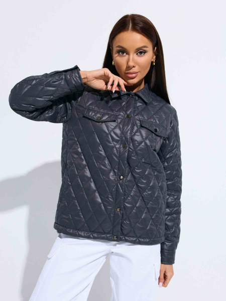 Куртка-рубашка женская стеганая, графит