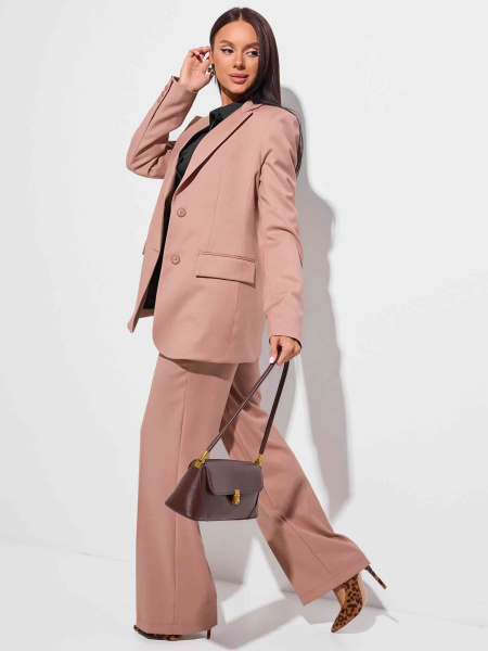 Брюки классические из вискозы, кофейные