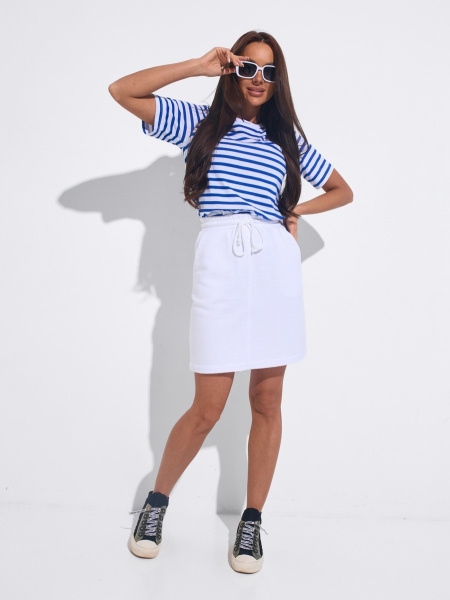 Юбка спортивная трикотажная, белая