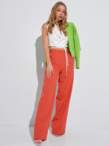 Брюки-палаццо женские классические, оранжевые