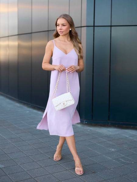 Платье женское комбинация, темно-розовое